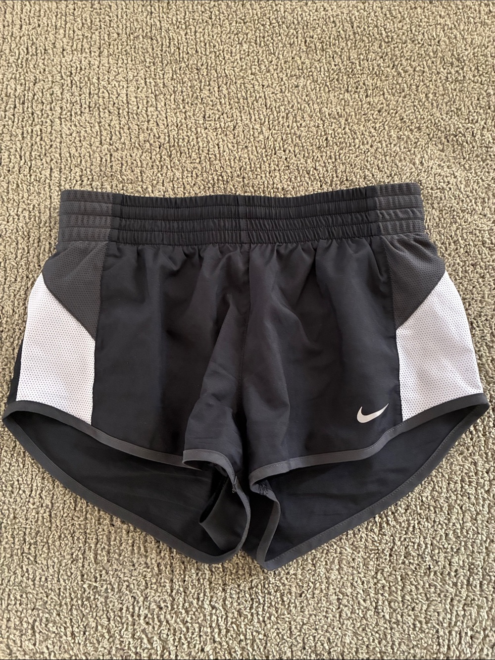 LIKE NEW: Nike Black Athletic Shorts with White Side Panels